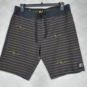 The Mad Hueys Boardshorts Size 34 Bermuda Swim Beach Surf Trunks Hooks Stripes
